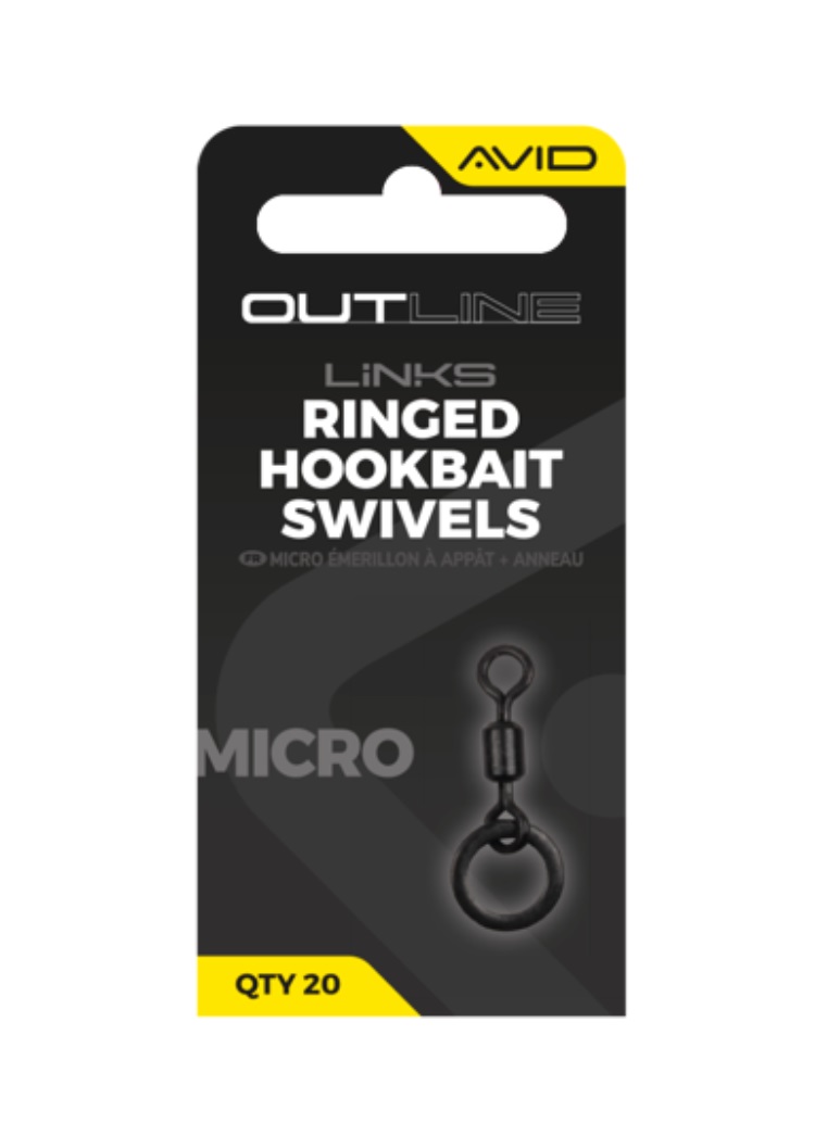 Avid - Outline Mirco Ringed Hookbait Swivel - Size 19