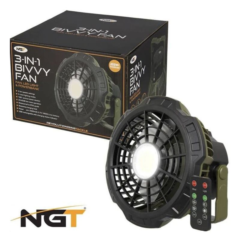 POWER FAN STARTER KIT 60L/分 NGT - XL Fan - USB Rechargeable Fan with Light and Powerbank