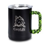 Carp Life - Thermal Mug & Spoon Set - Black And Neon Paracord