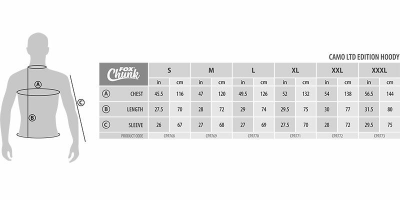 fox chunk limited edition camo lined hoody