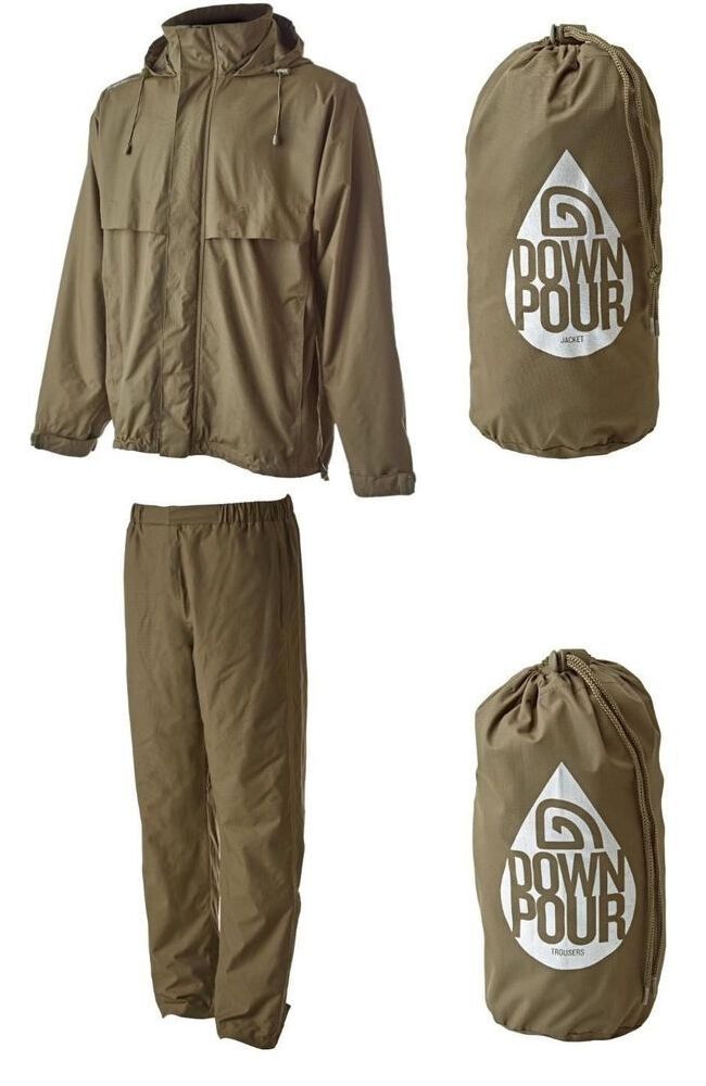 Trakker Downpour Waterproof Jacket & Trousers Set Combo Set NEW *All Sizes* 