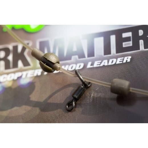 Korda Safe Zone Dark Matter Leader - 1m Length, 30lb Test, Heli Chod Rig, Low Memory