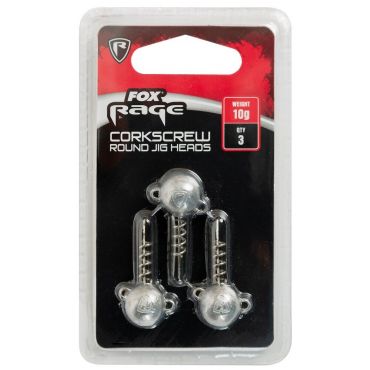 Fox Rage - Corkscrew Round Jig Heads 3 Pack