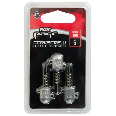Fox Rage - Corkscrew Bullet jig heads 3 Pack