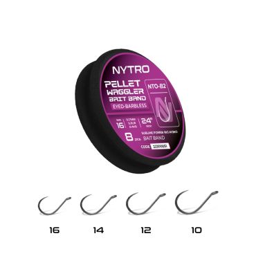 Nytro - Nto-B2 Barbless Pellet Waggler Latex Bait Band Ready Tied Rigs