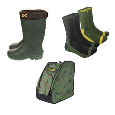 Navitas - Lite Insulated Wellies + Boot Bag + Boot Socks Bundle