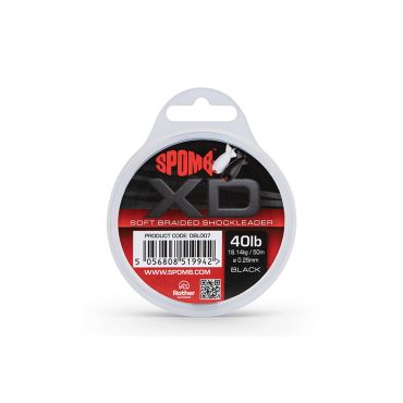 Spomb - XD Shockleader Braided Leader 50m 40lb Black