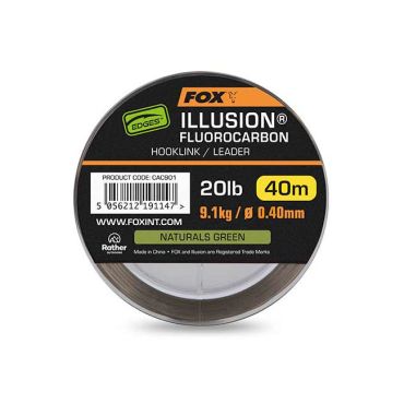 Fox - Edges Illusion Fluorocarbon Hooklink/Leader - 40M - Naturals Green