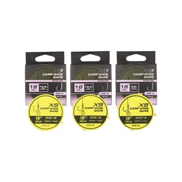 Matrix - X9 Carp Wide Gape 45cm Band Rigs