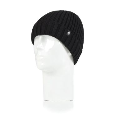 Heat Holders - Rib Turnover Hat - Black
