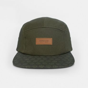 KUMU - Cap 5 Panel - 'Mantra' Green Gold Logos