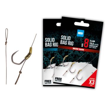Nash - Solid Bag Rig 3 Pack - Size 8 Barbless