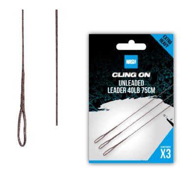 Nash - Cling On Unleaded Leader 3 Pack 75cm