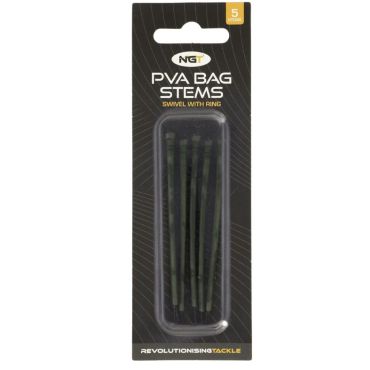 NGT - Lead Stems - Pack of 5 8cm Stems with Swivel and Ring