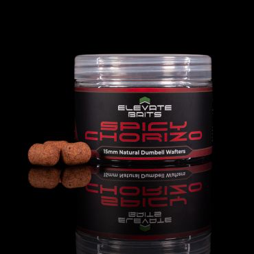 Elevate Baits - Spicy Chorizo 15mm x 12mm Natural Dumbell Wafters