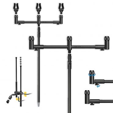 Solar Tackle - Black-Lite 3 Rod Adjustable Bundle With Snag Ears