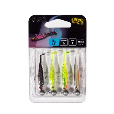 FOX RAGE - ULTRA UV MICRO TIDDLER FAST MIXED COLOUR LOADED LURE PACK
