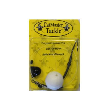 Catmaster Tackle - White Polyball Livebait Rig - Size 2/0 45lb Mono