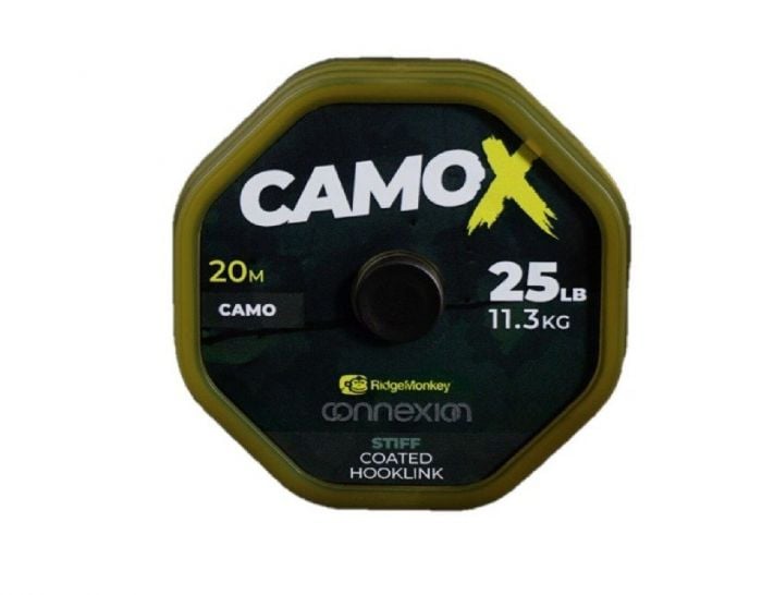 Ridgemonkey Connexion CamoX Coated Hooklink 25lb or 35lb Soft or Stiff 