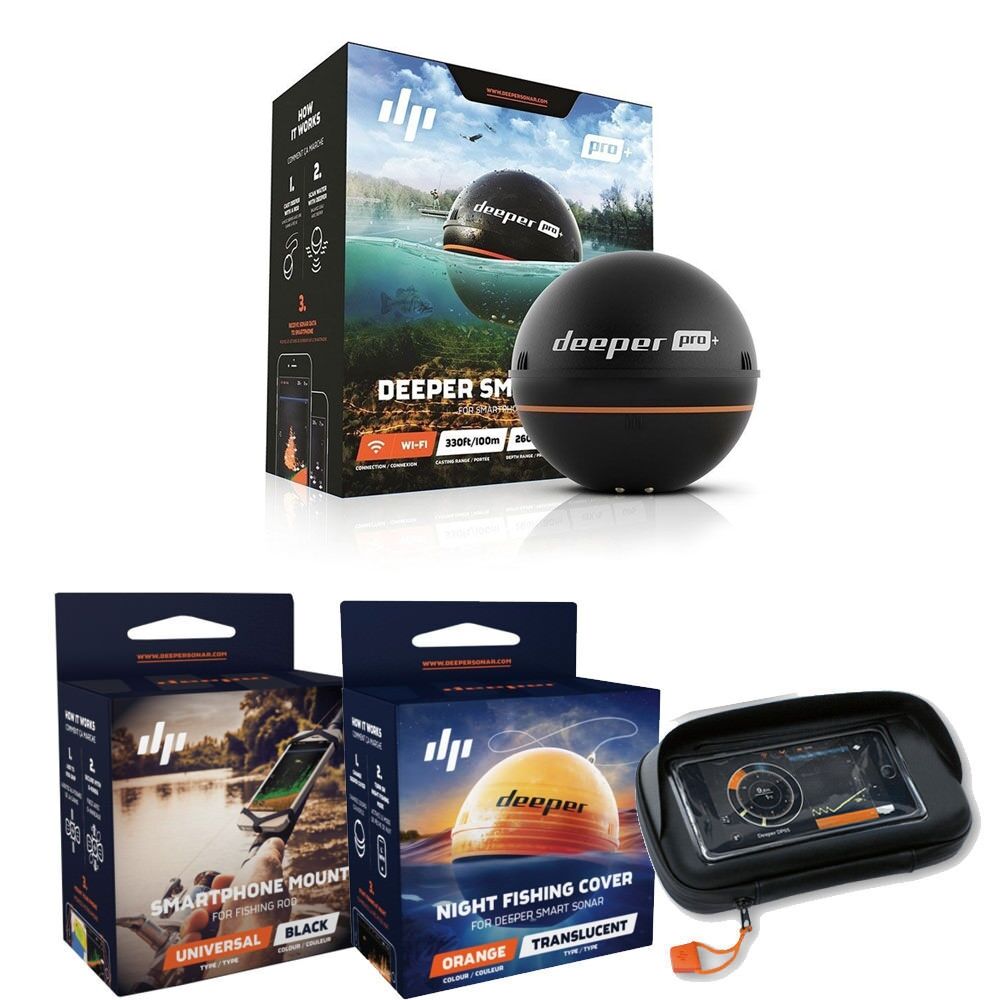 Night Cover Phone Holder Deeper Pro Plus Wireless Fish Finder GPS Pro Combo 