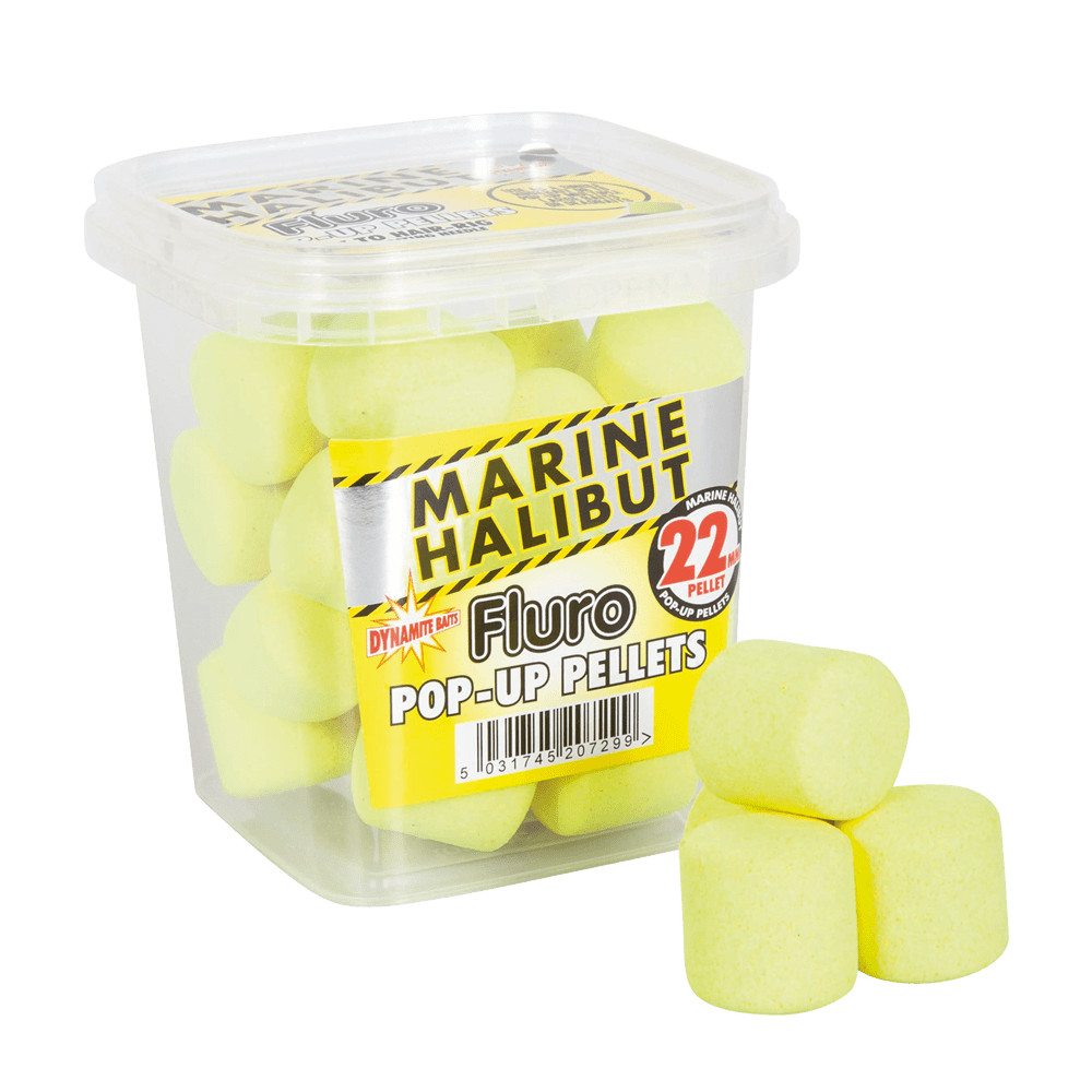 Dynamite Baits - Marine Halibut Fluro Yellow Pop-Ups - 22mm