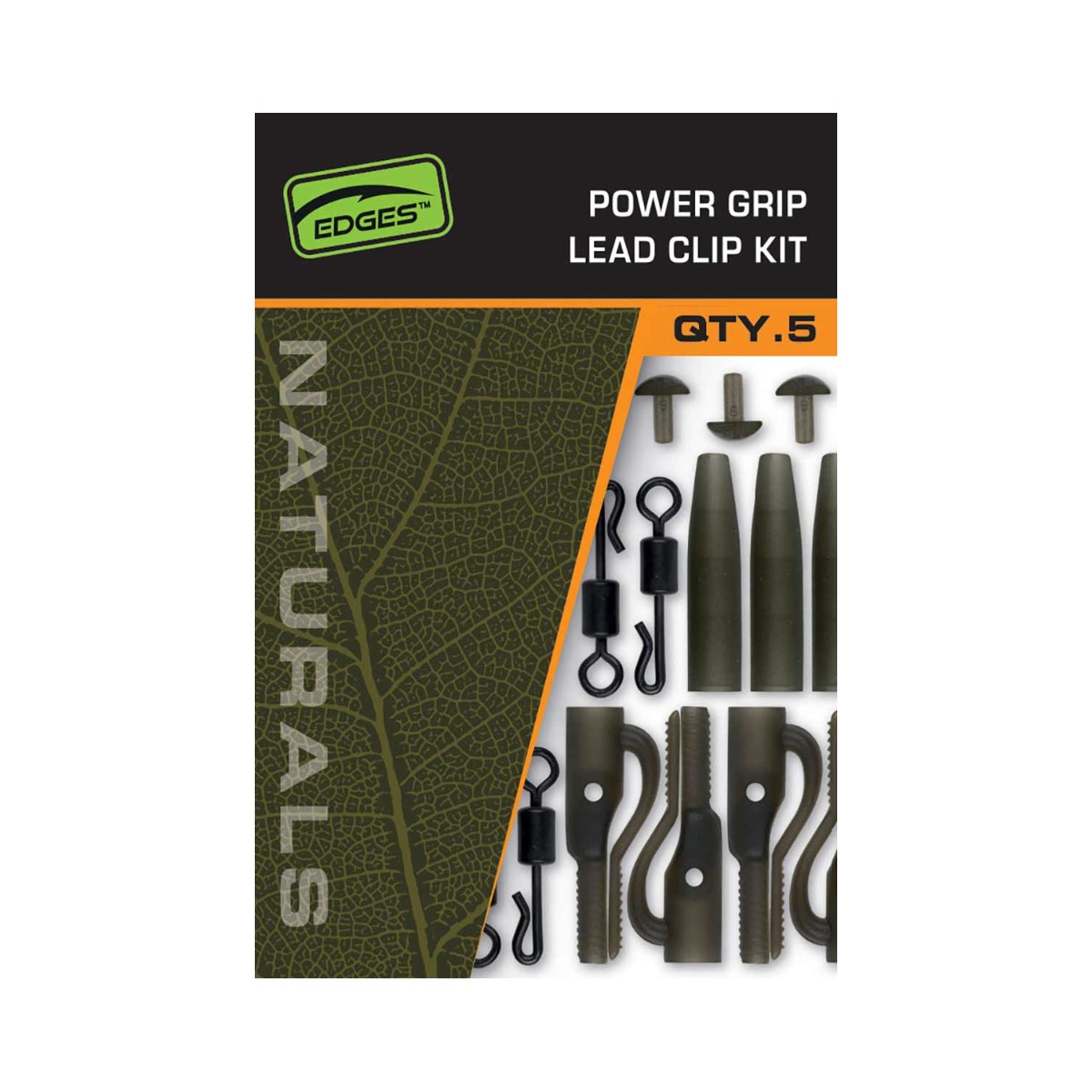 Fox Dark/Green/Light - Edges Naturals Power Grip Lead Clip Kit