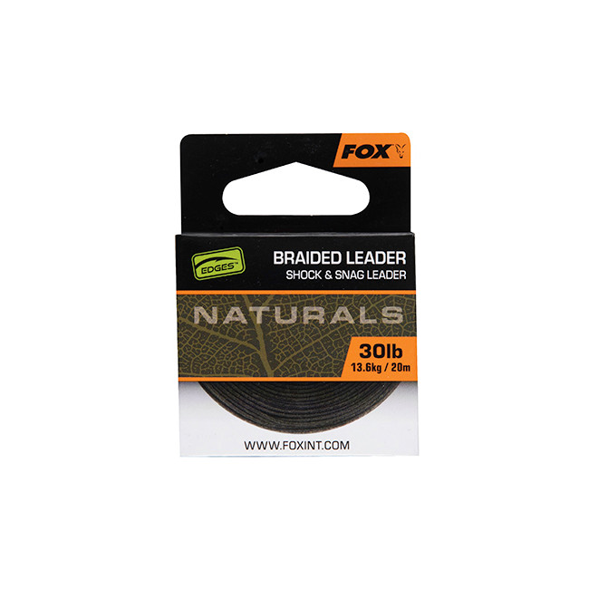 Fox Dark/Green - Naturals Braided Leader X - 20M-30Lb