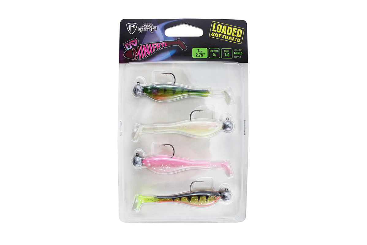 Fox Rage - Mini Fry x 4 Mixed UV Colour Pack LOADED - 5g 1/0 head