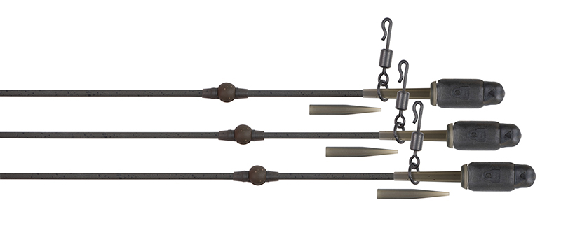 Fox Dark/Green/Black - Edges Tuff Tungsten Tubing Heli-Clip Rigs 3Pcs
