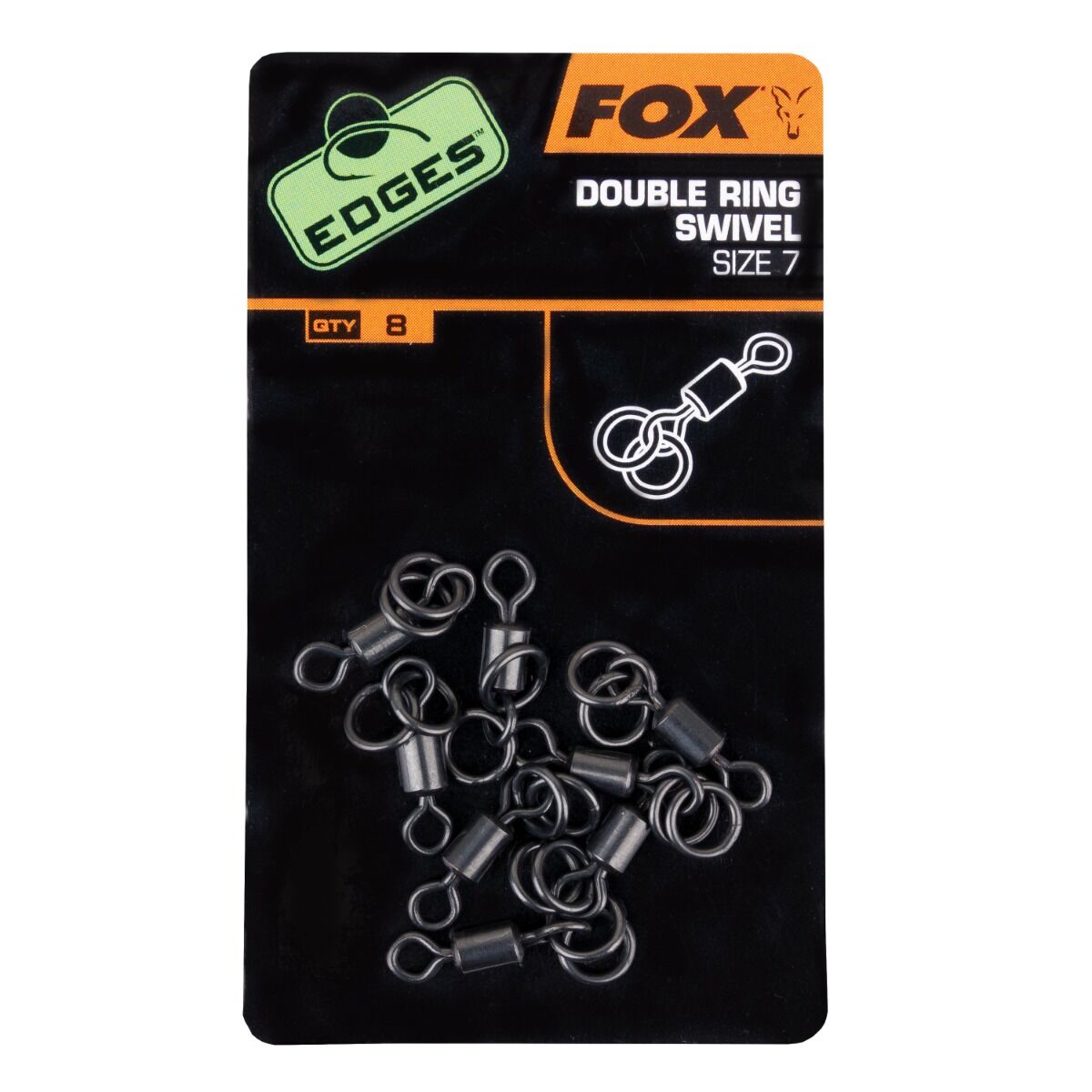 Fox Black - Edges Double Ring Swivel - Size 7