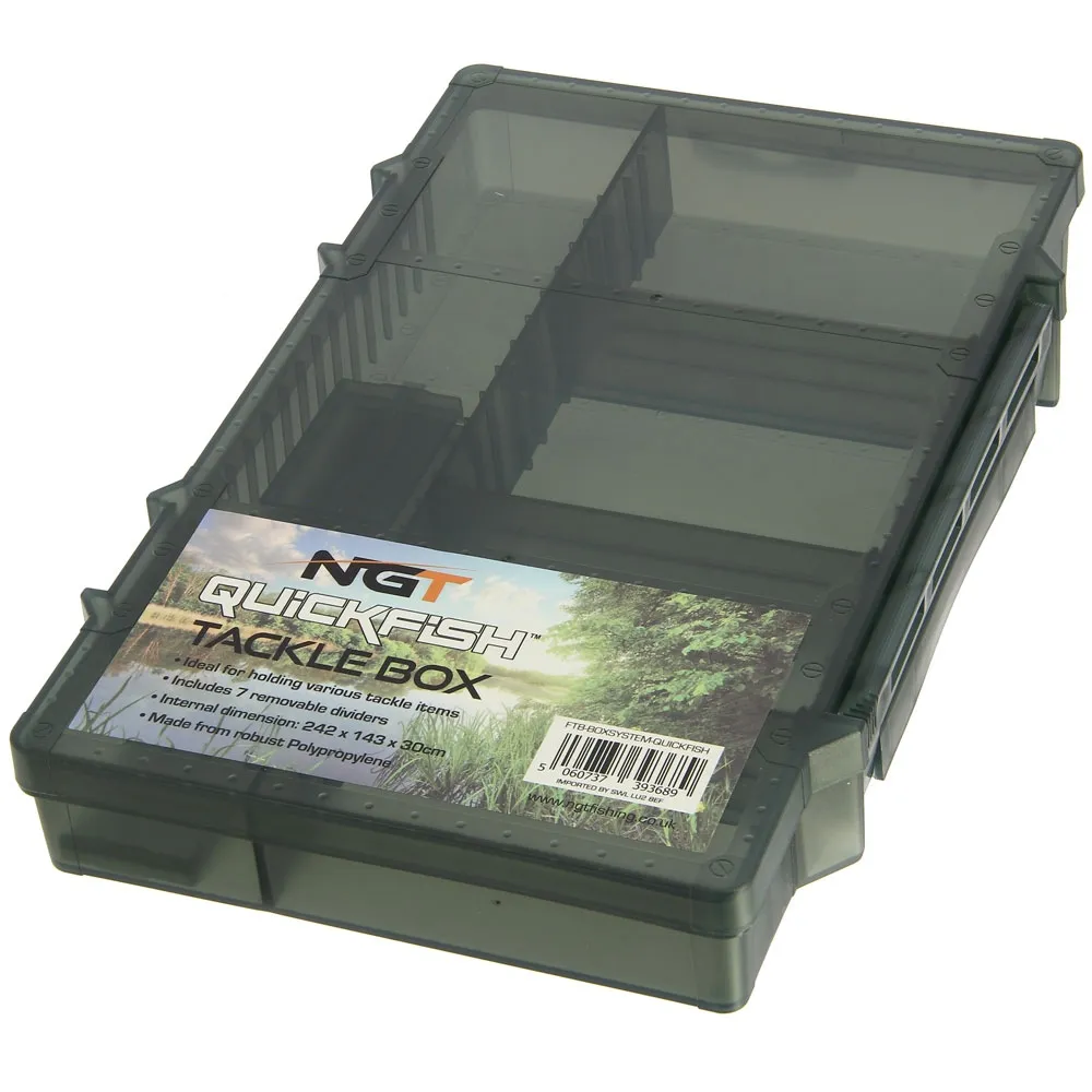 NGT Quick-Fish Tackle Box with Movable Dividers Carp Fishing Tacklebox - Image 7