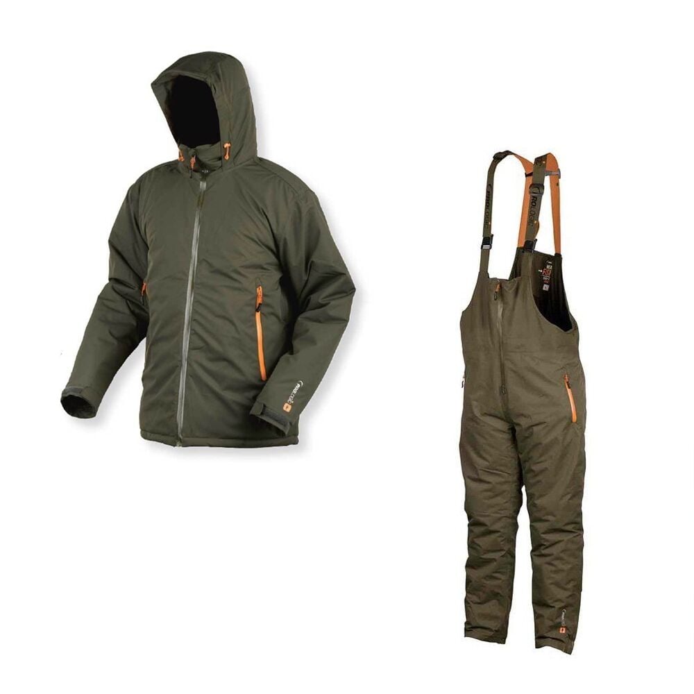 Prologic Lite Pro suite Thermo Jacket Padded Waterproof Green plus bib brace XXL 