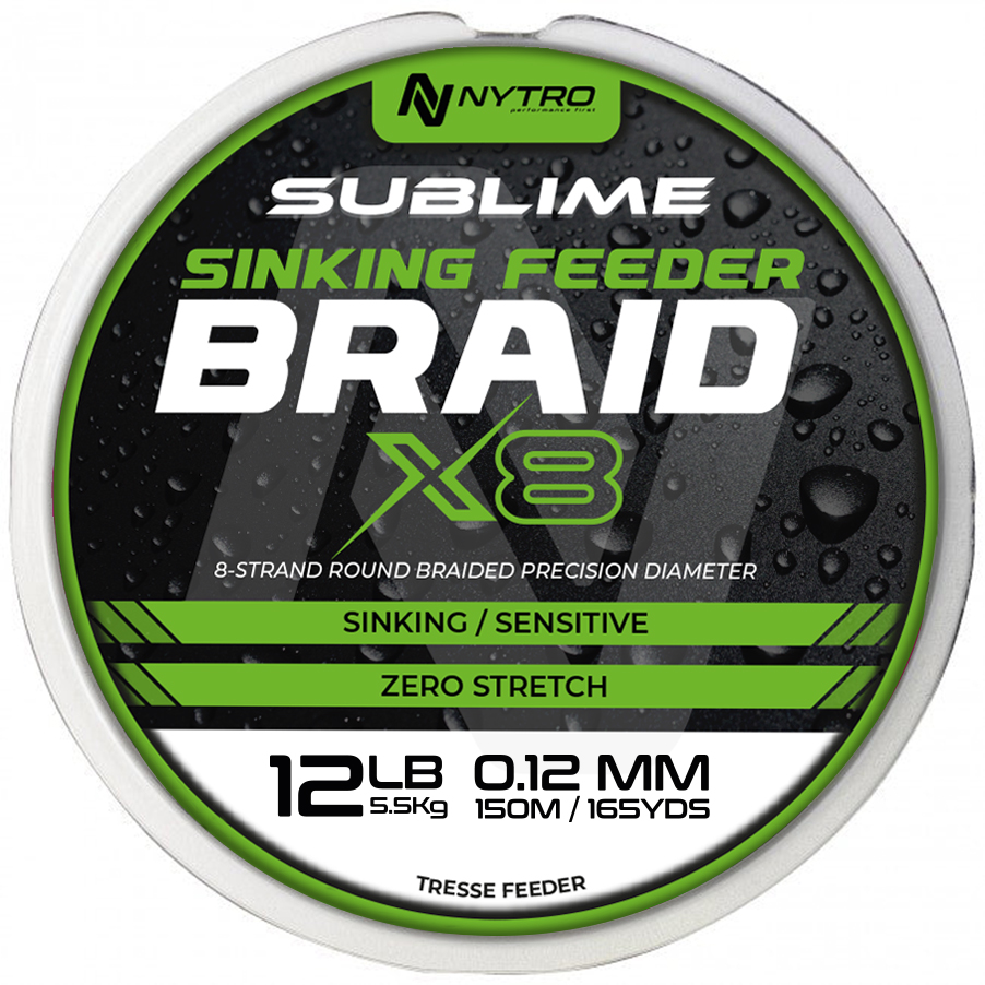 Nytro - Sublime X8 Sinking Feeder Braid -150M-0.10Mm