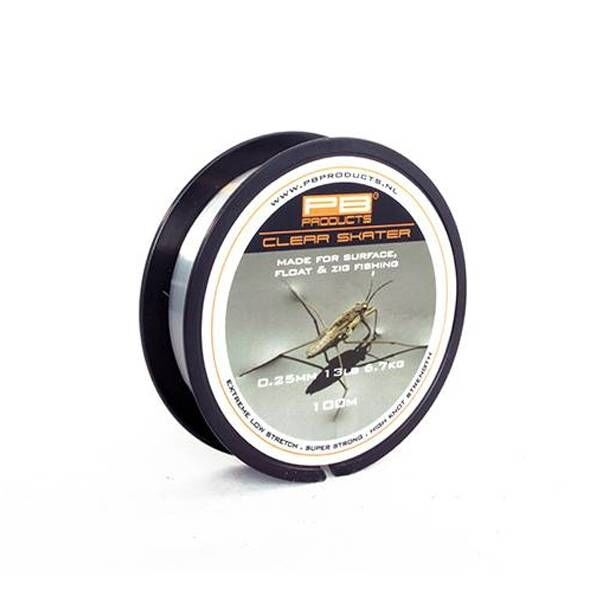 PB Products Clear Skater Zig Surface Line 17lb 0.30mm 100m Carp fishing tackle 