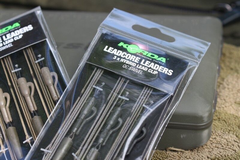 Korda Green - Leadcore Leaders - Hybrid Lead Clip Qc Swivel 1M-Weed