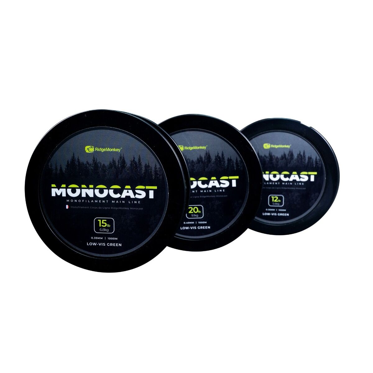 Ridgemonkey Green - Monocast Monofilament Main Line - 1000M-20Lb