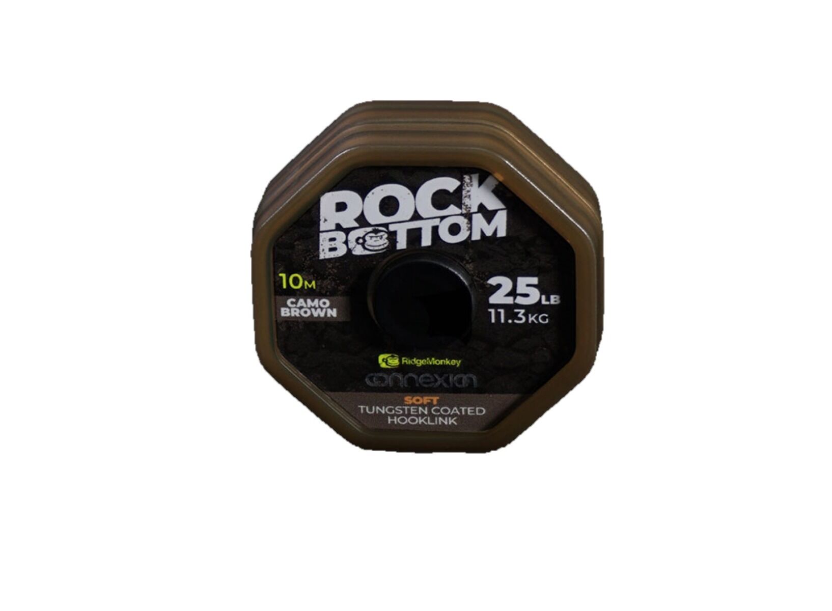 Ridgemonkey Green - Connexion Rock Bottom Tungsten Semi Stiff Coated Hooklink-Camo