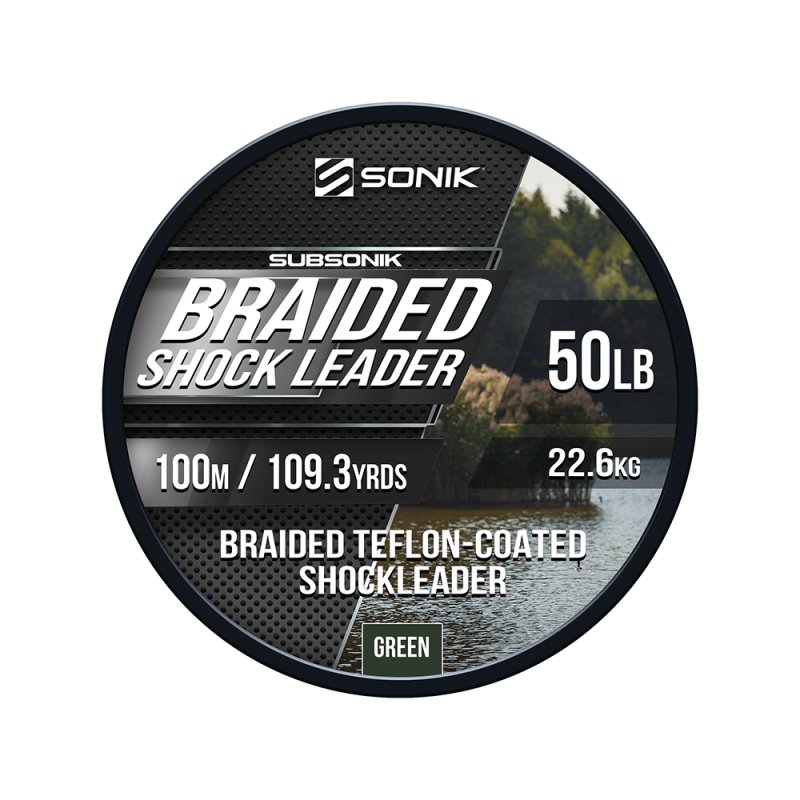 Sonik Green - Braided Shock Leader 50Lb - 50M