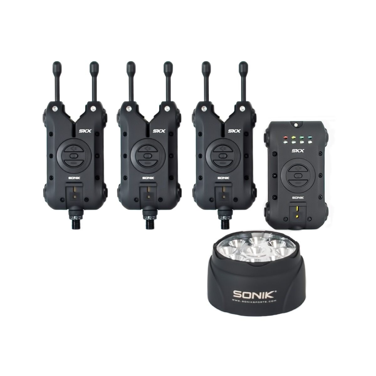 Sonik Light/Red - Skx 3+1 Bite Alarm Set + Bivvy Lamp