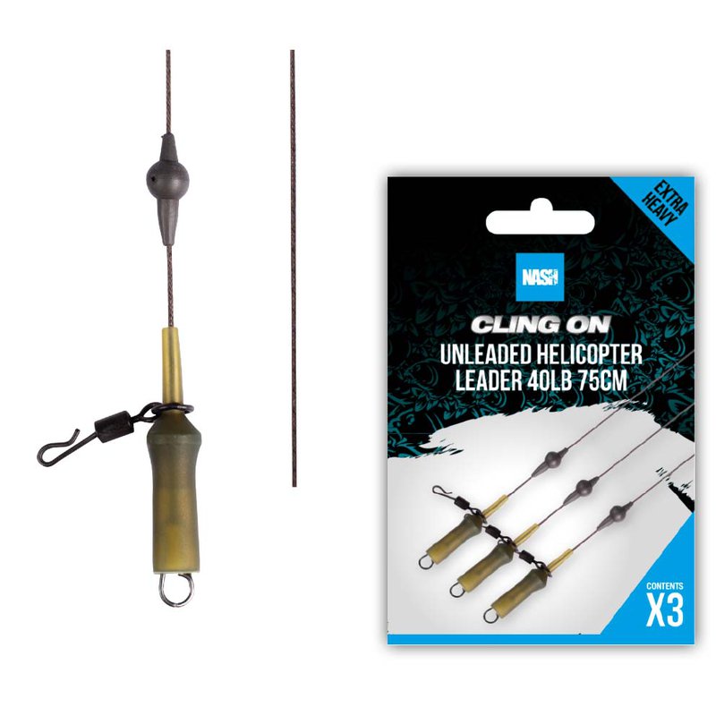 Nash Tackle Nash - Cling On Unleaded Helicopter Leader 3 Pack 75Cm