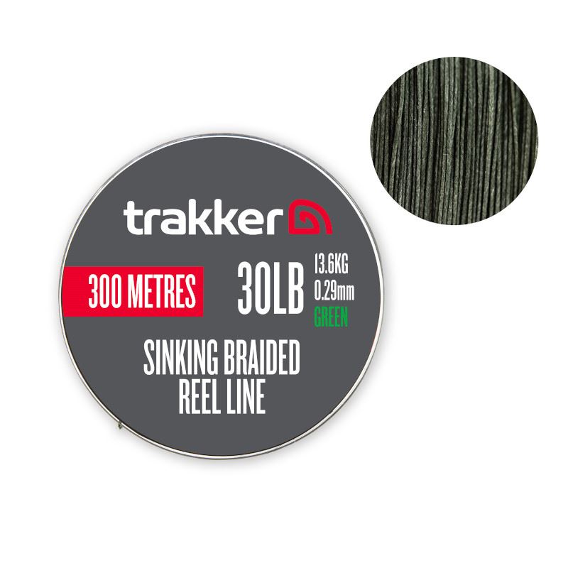Trakker Dark/Green - Sinking Braid Reel Line - 300M-30Lb