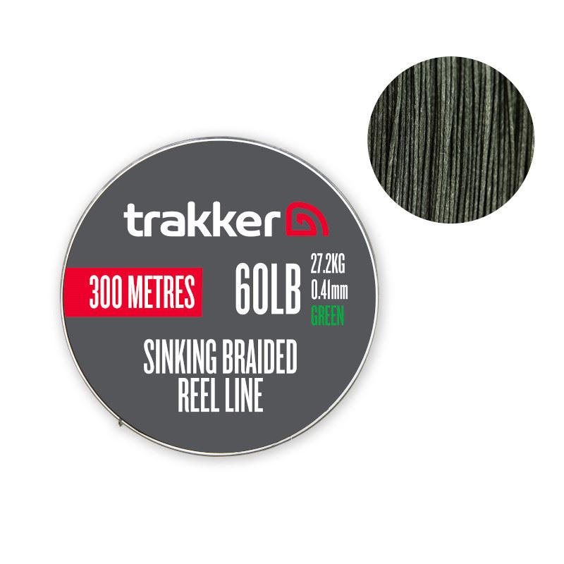Trakker Dark/Green - Sinking Braid Reel Line - 300M-60Lb