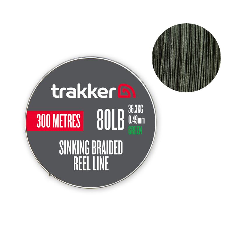 Trakker Dark/Green - Sinking Braid Reel Line - 300M-80Lb