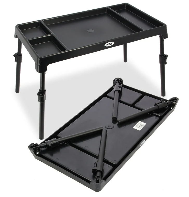 Ngt Black - Xpr Bivvy Table - 4 Section With Adjustable Legs